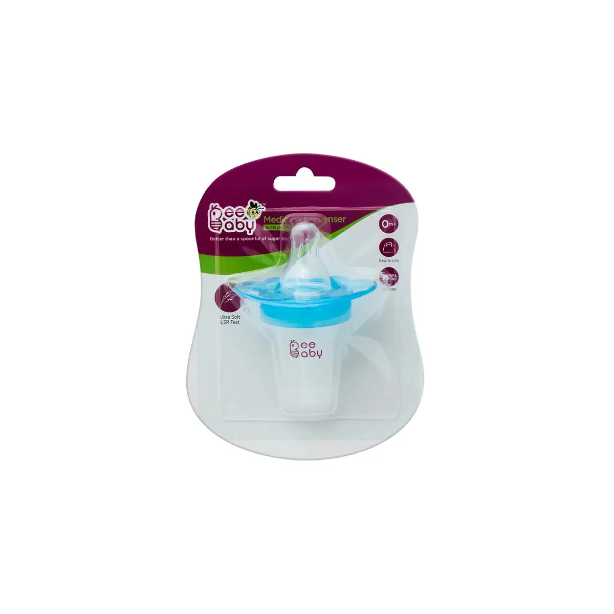 BeeBaby Medicine Dispenser with Soft Silicone Nipple for Newborn. (Blue) view 5