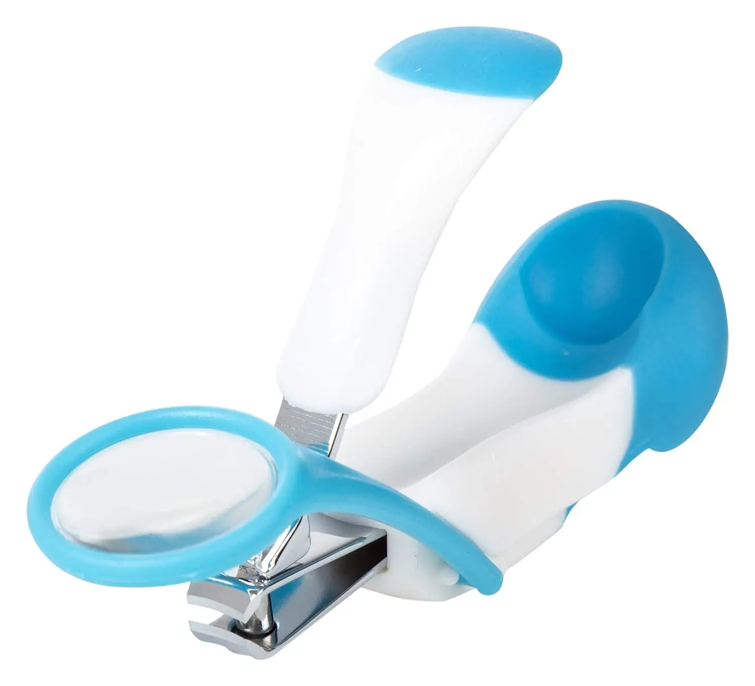 Nail Clipper with Magnifying Glass-Baby Nail Clipper, Infant Child Nail Care Tool with Magnifying Glass (Blue)