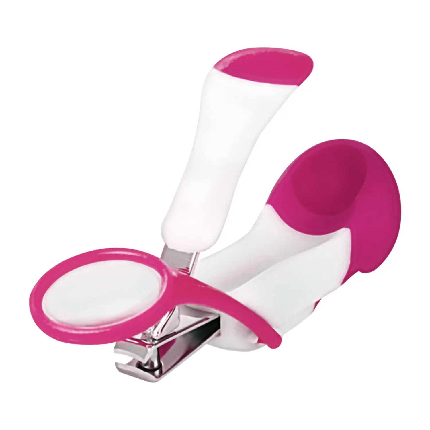 Nail Clipper with Magnifying Glass-Baby Nail Clipper, Infant Child Nail Care Tool with Magnifying Glass (pink )