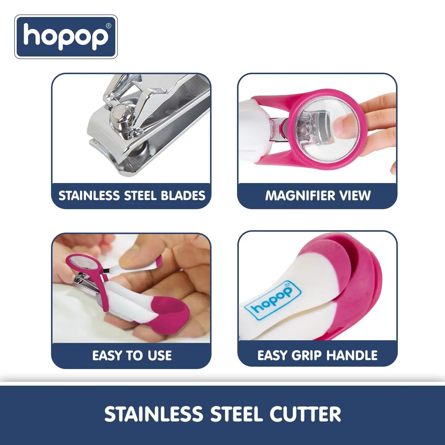 Nail Clipper with Magnifying Glass-Baby Nail Clipper, Infant Child Nail Care Tool with Magnifying Glass (pink ) view 5