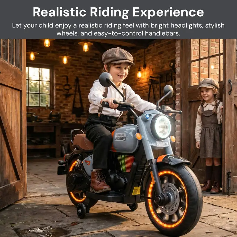 Baybee Classy Baby Battery Operated Bike for Kids with Hand Accelerator gray view 3