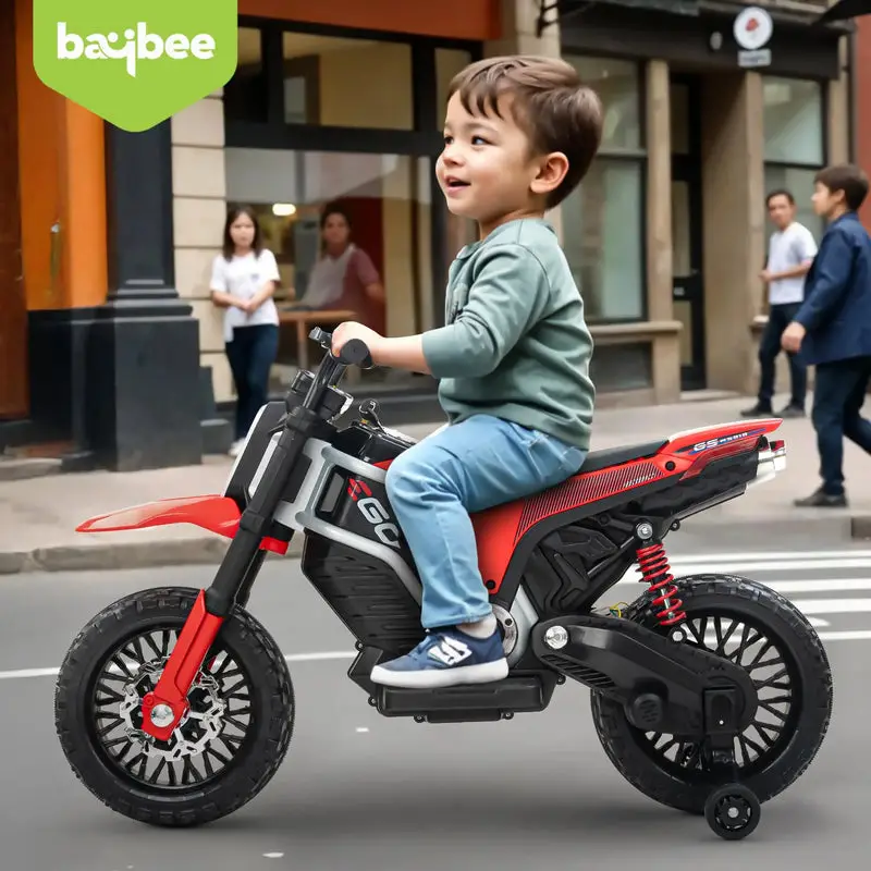 Baybee Motocross Electric Bike for Kids red view 2