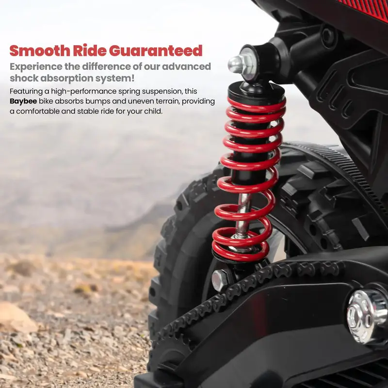 Baybee Motocross Electric Bike for Kids red view 5