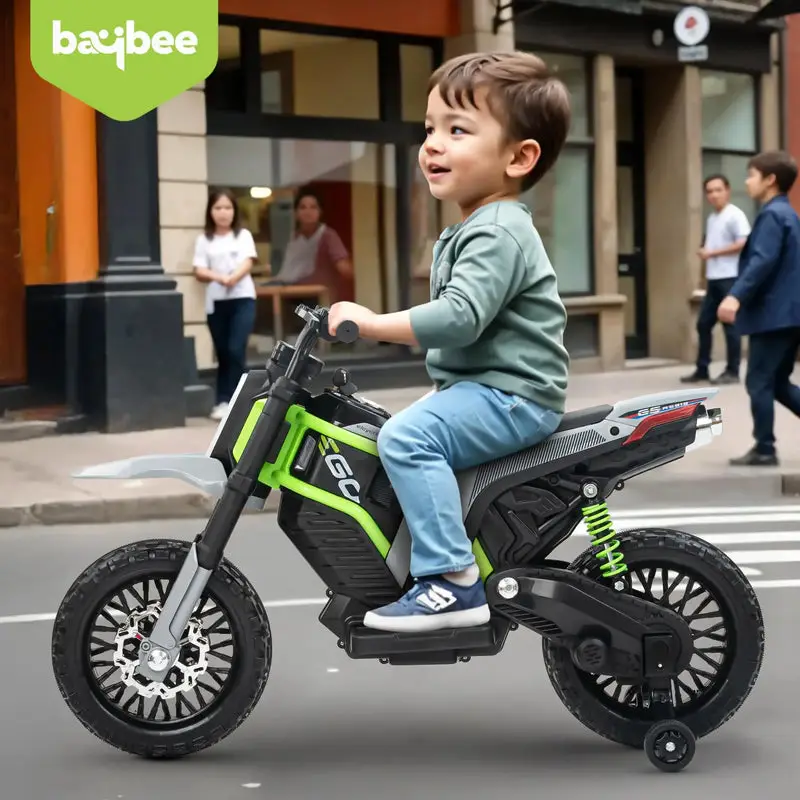 Baybee Motocross Electric Bike for Kids gray view 2