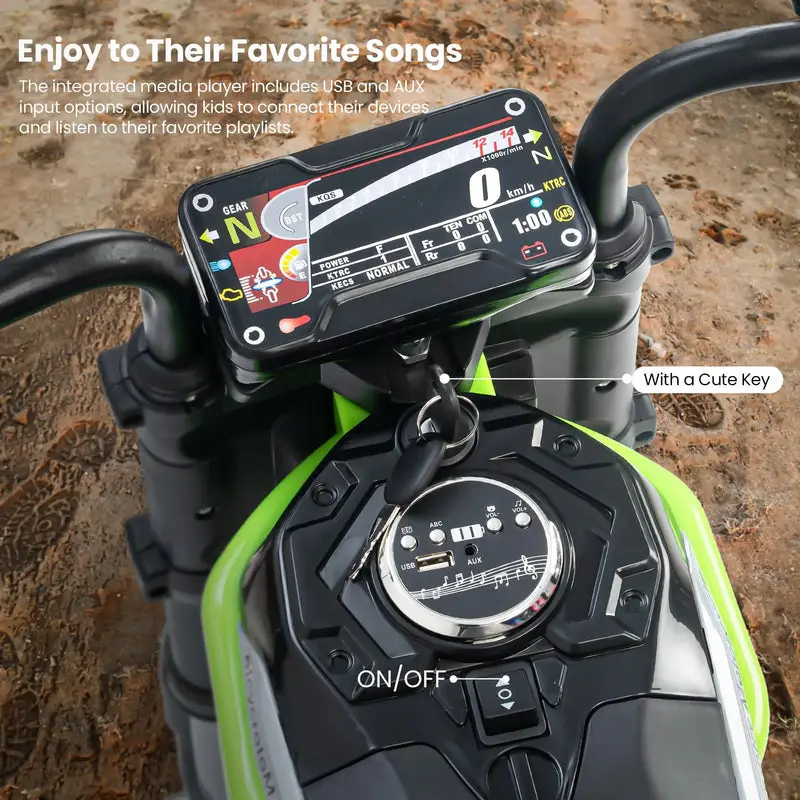 Baybee Motocross Electric Bike for Kids gray view 3