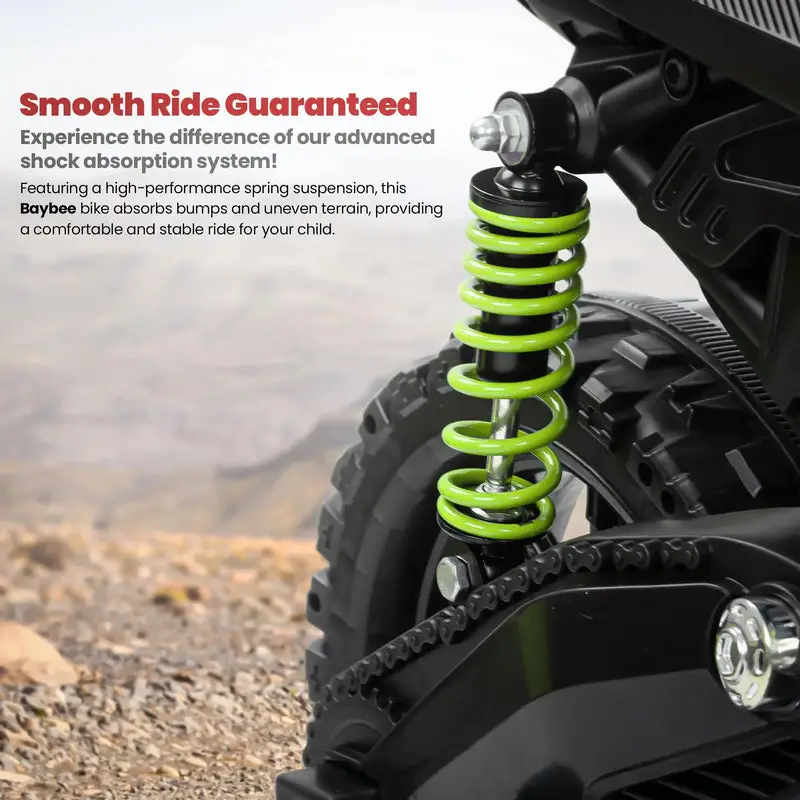 Baybee Motocross Electric Bike for Kids gray view 5