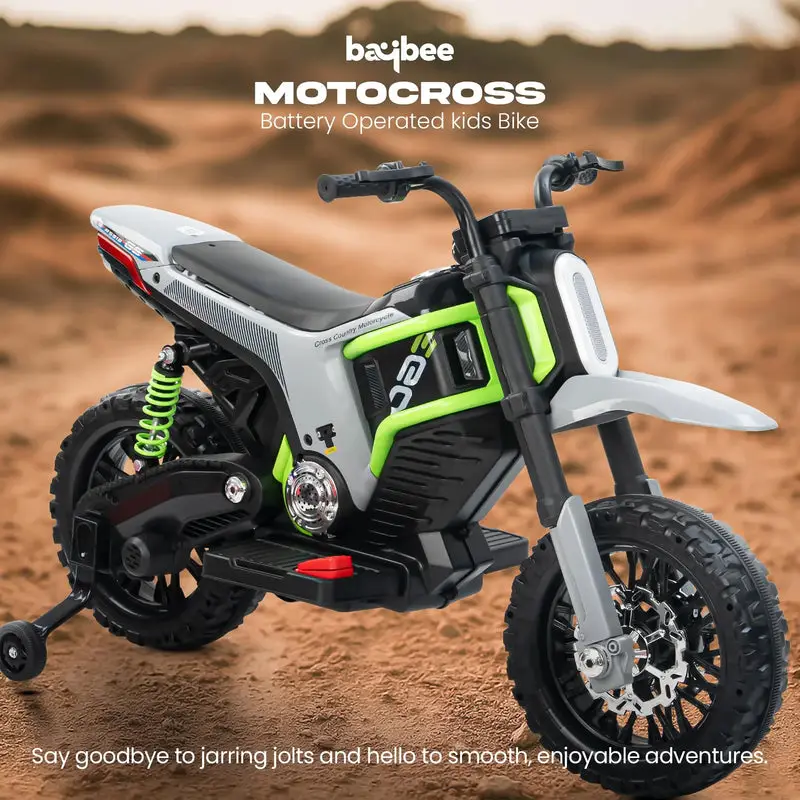 Baybee Motocross Electric Bike for Kids gray view 8