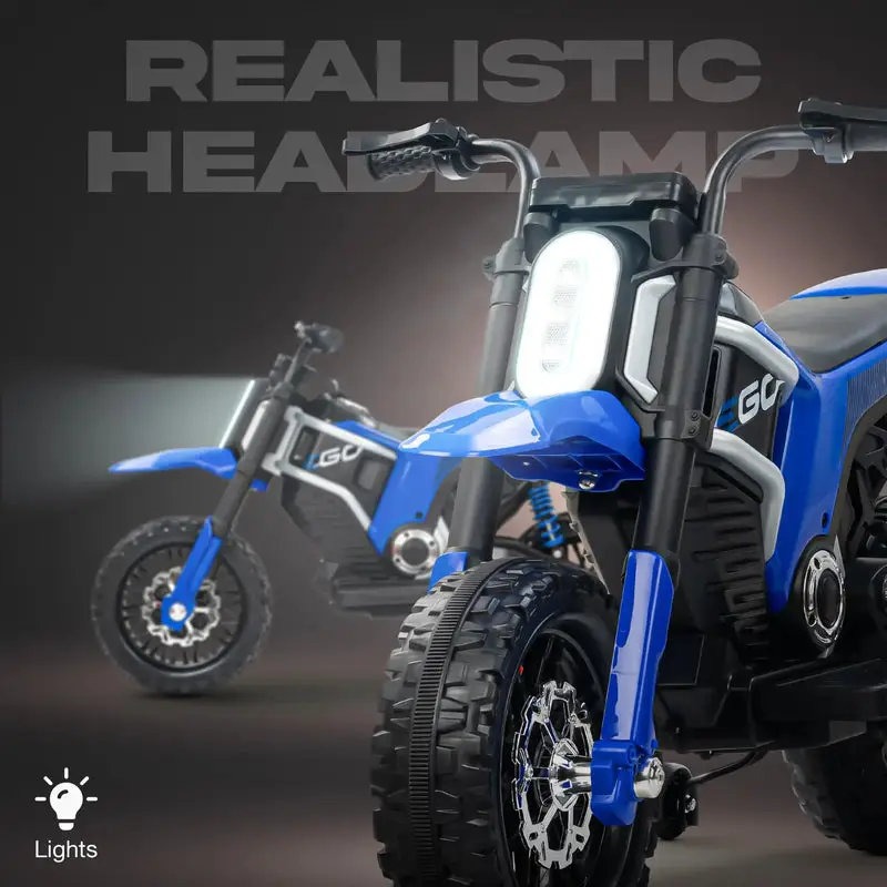 Baybee Motocross Electric Bike for Kids blue view 5