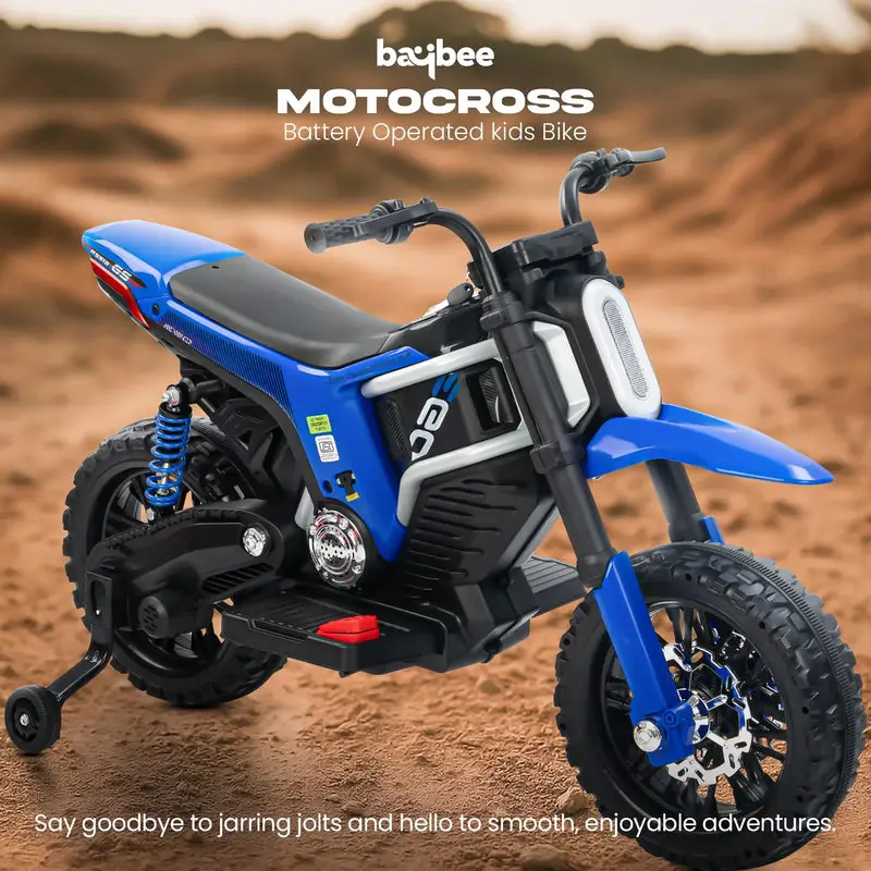 Baybee Motocross Electric Bike for Kids blue view 8
