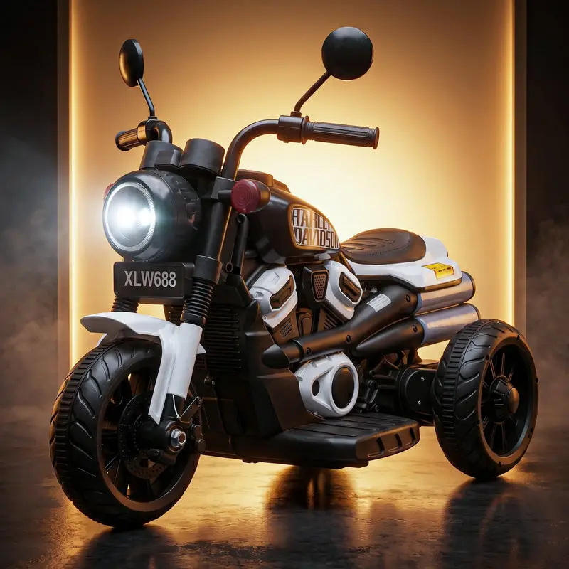 Baybee Ronin Battery Operated Bike for Kids black & wight