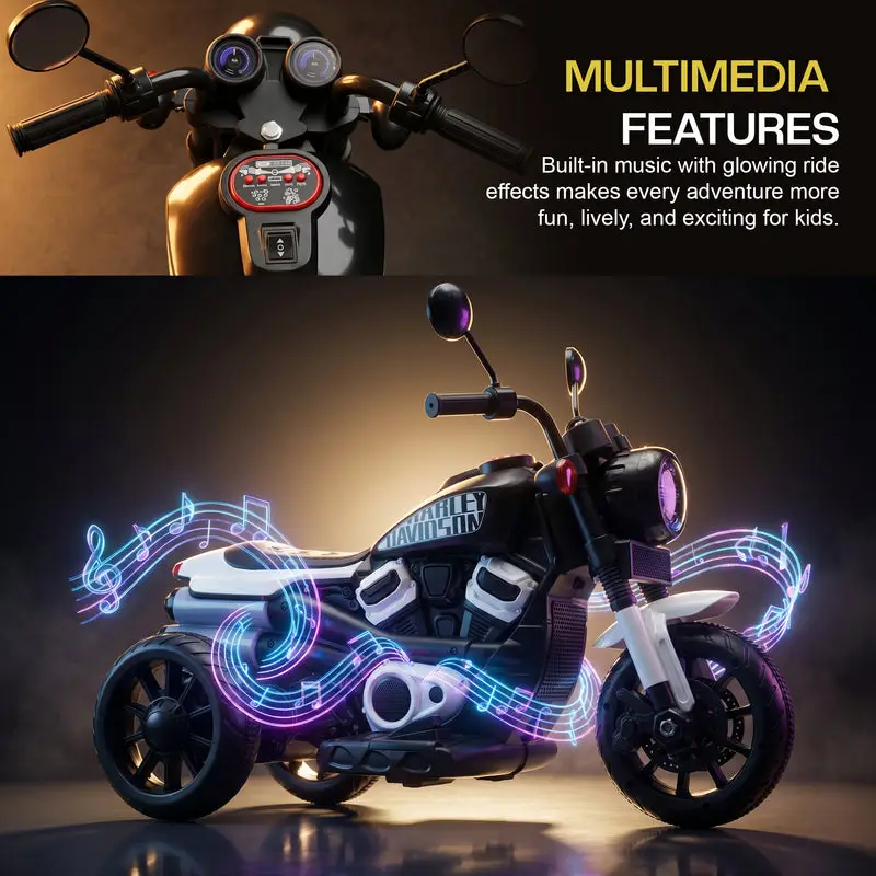 Baybee Ronin Battery Operated Bike for Kids black & wight view 5