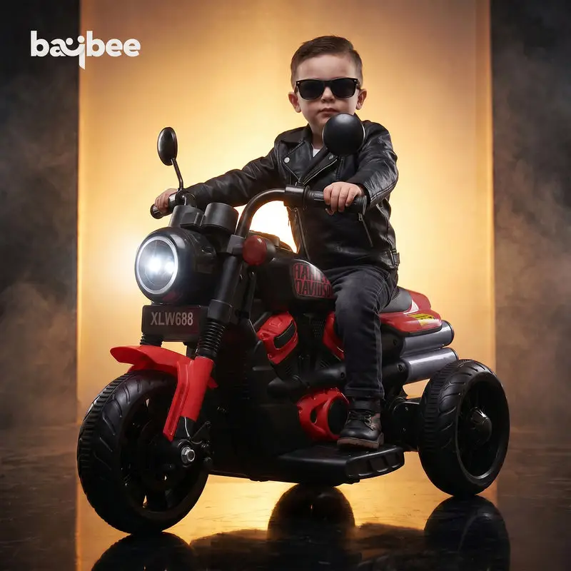 Baybee Ronin Battery Operated Bike for Kids red & black view 2