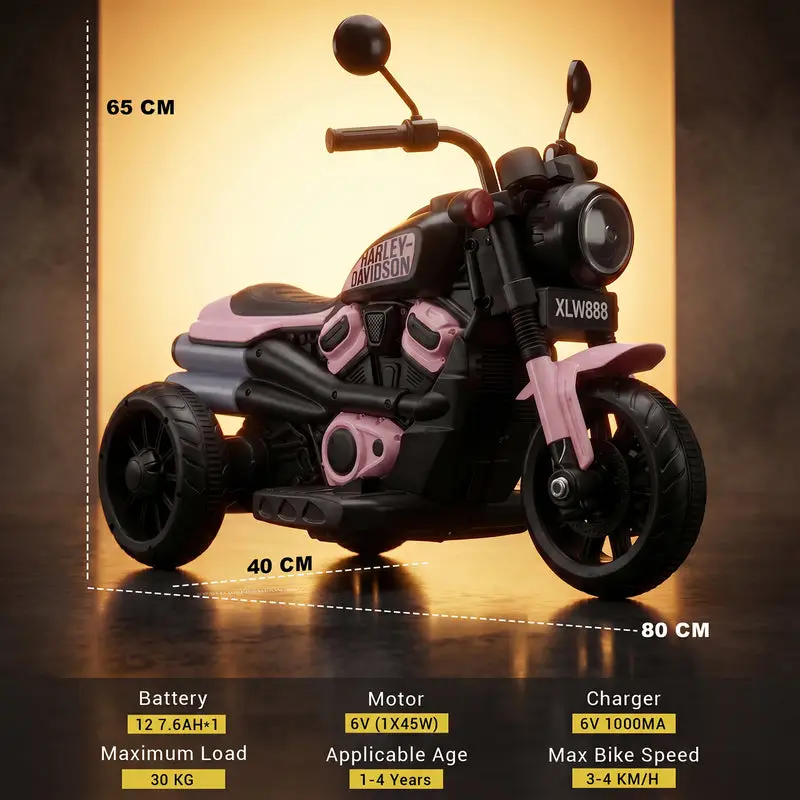 Harley Davidson Mini Bike black & wight view 8