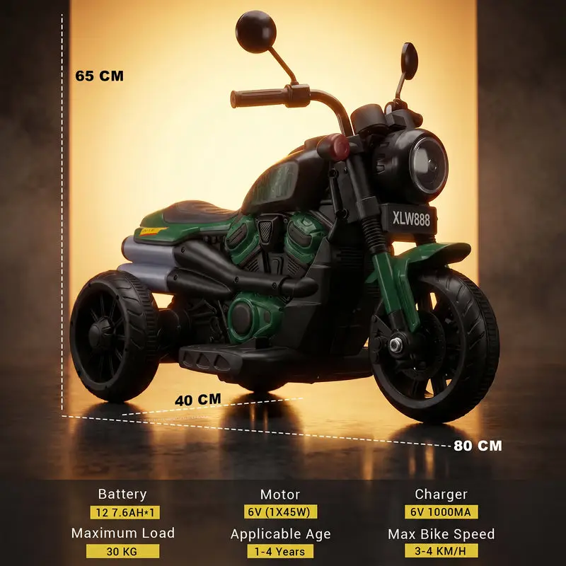 Baybee Ronin Battery Operated Bike for Kids black view 8