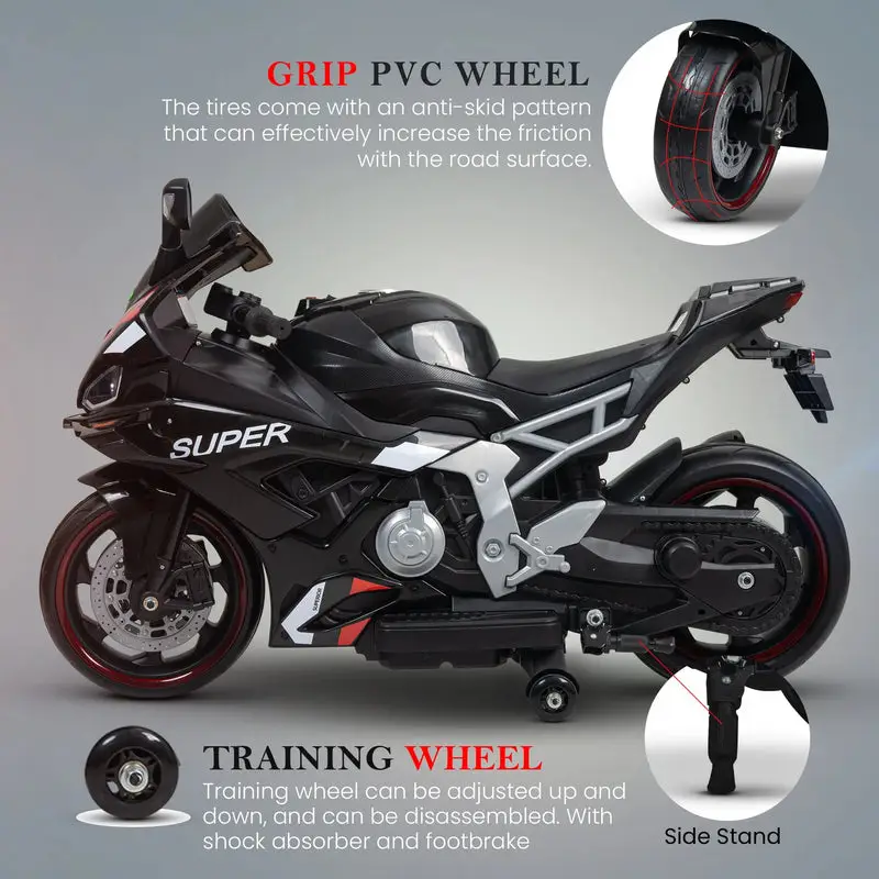 Baybee Agusta Battery Operated Bike for Kids black view 2
