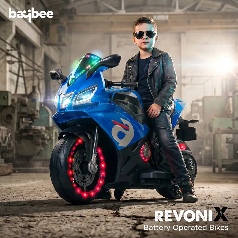 Baybee A7 Baby Electric Bike for Kids Rechargeable Battery Bike blue