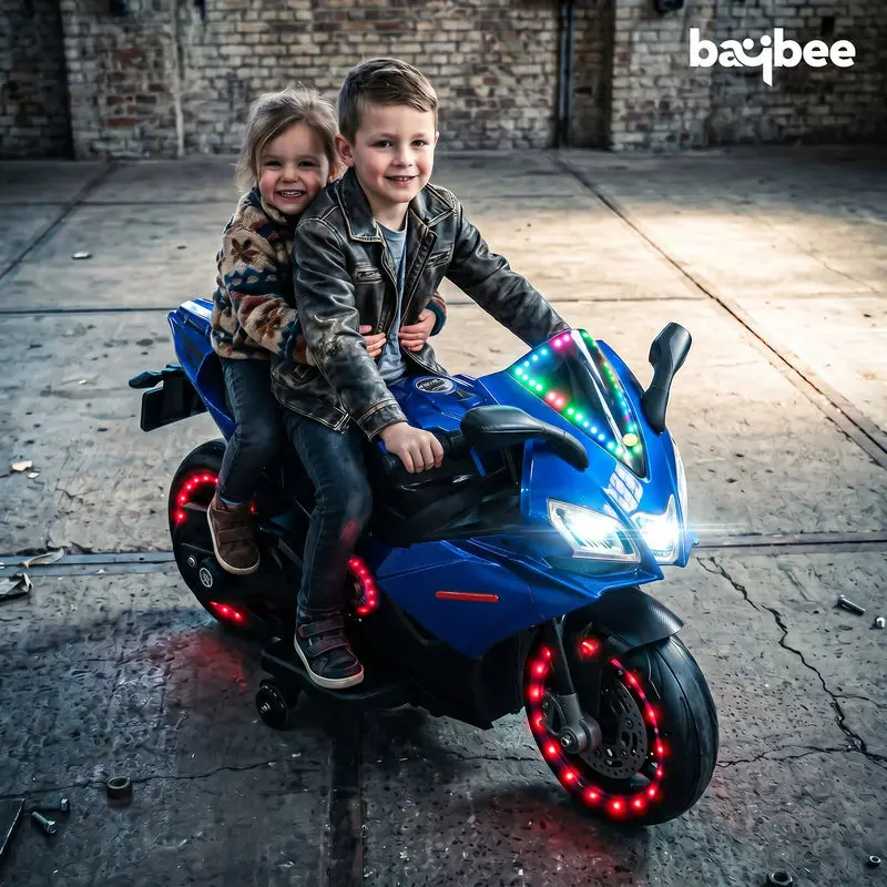 Baybee A7 Baby Electric Bike for Kids Rechargeable Battery Bike blue view 2