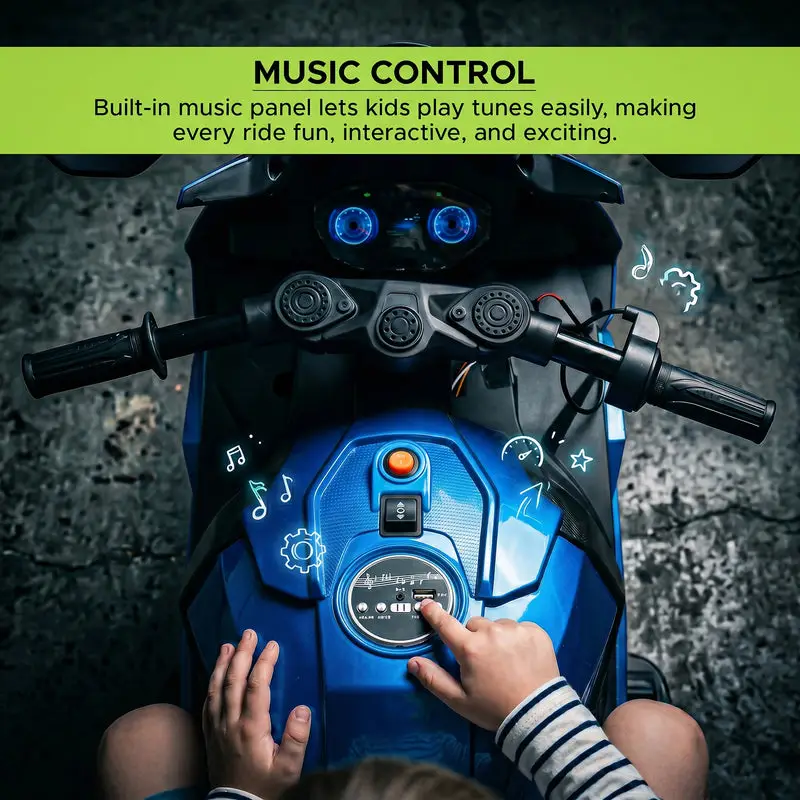 Baybee A7 Baby Electric Bike for Kids Rechargeable Battery Bike blue view 6