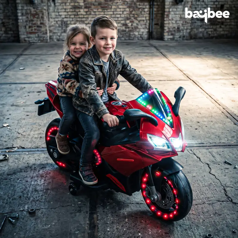 Baybee A7 Baby Electric Bike for Kids Rechargeable Battery Bike red view 2