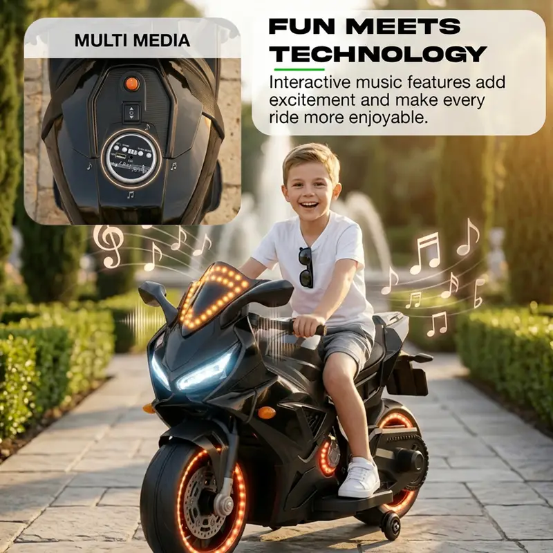 Baybee NinjaX Baby Electric Bike for Kids BLACK view 5