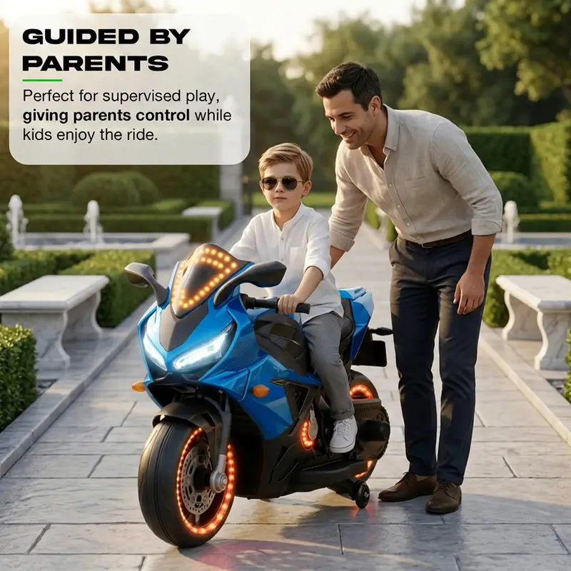 Baybee NinjaX Baby Electric Bike for Kids BLUE view 3