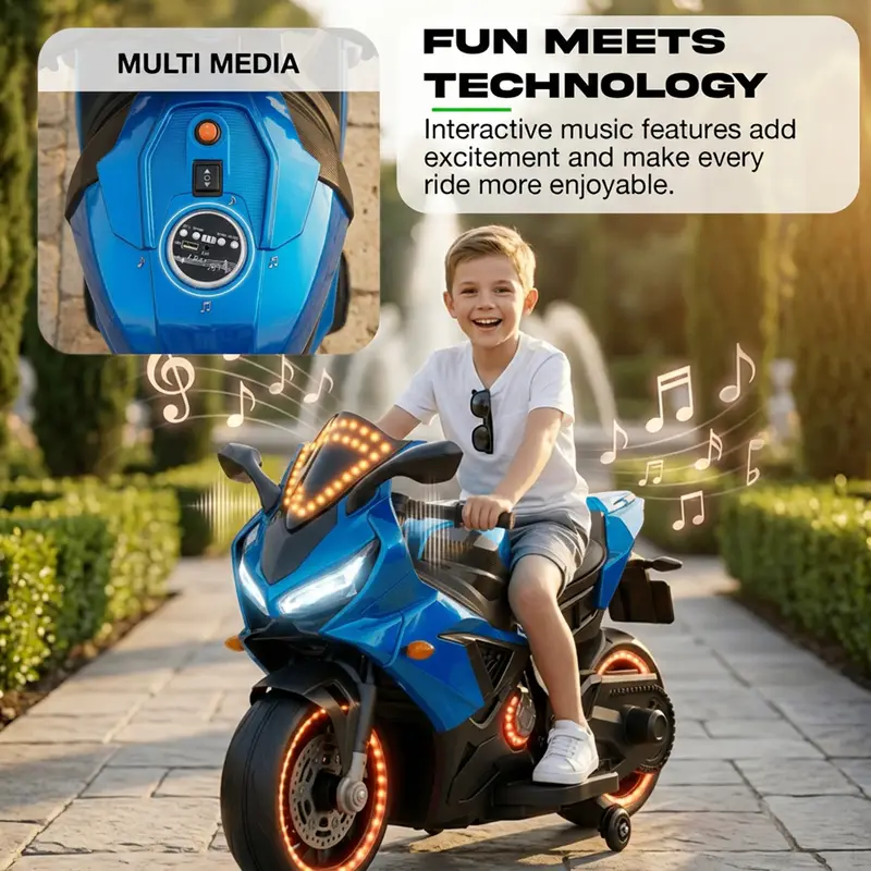 Baybee NinjaX Baby Electric Bike for Kids BLUE view 5