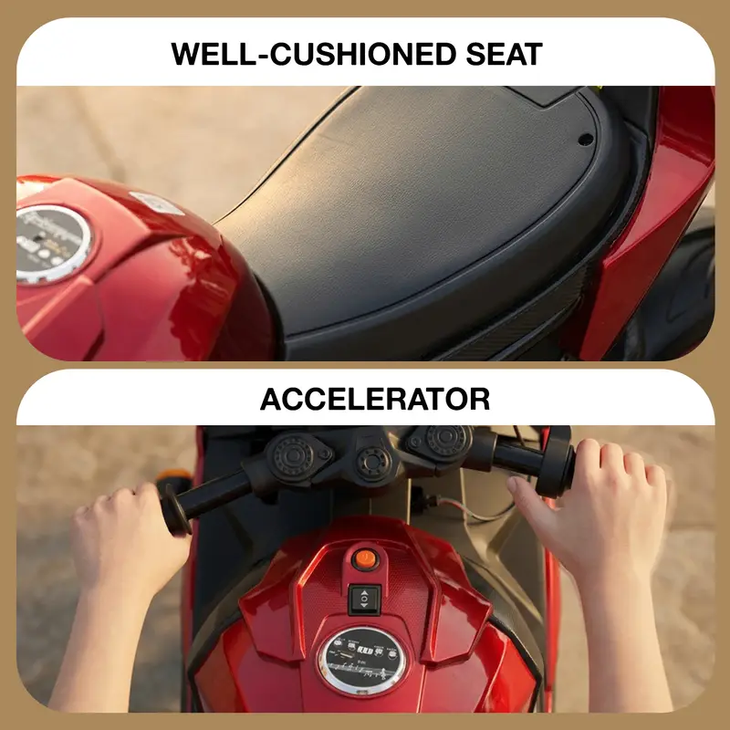 Baybee NinjaX Baby Electric Bike for Kids RED view 8