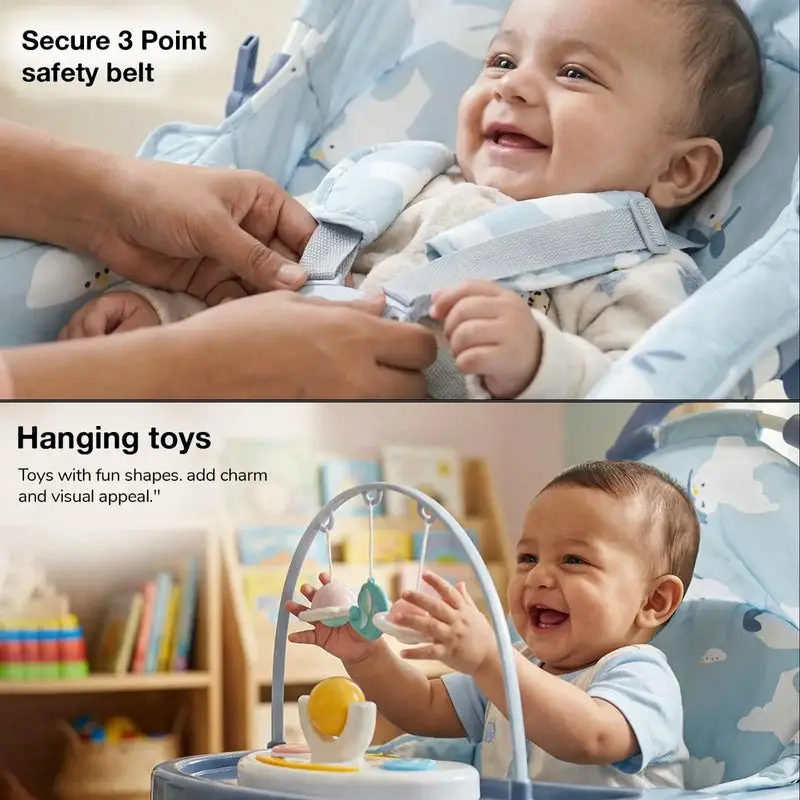 Baybee 5 in 1 Baby Rocking Chair for Kids BLUE view 4