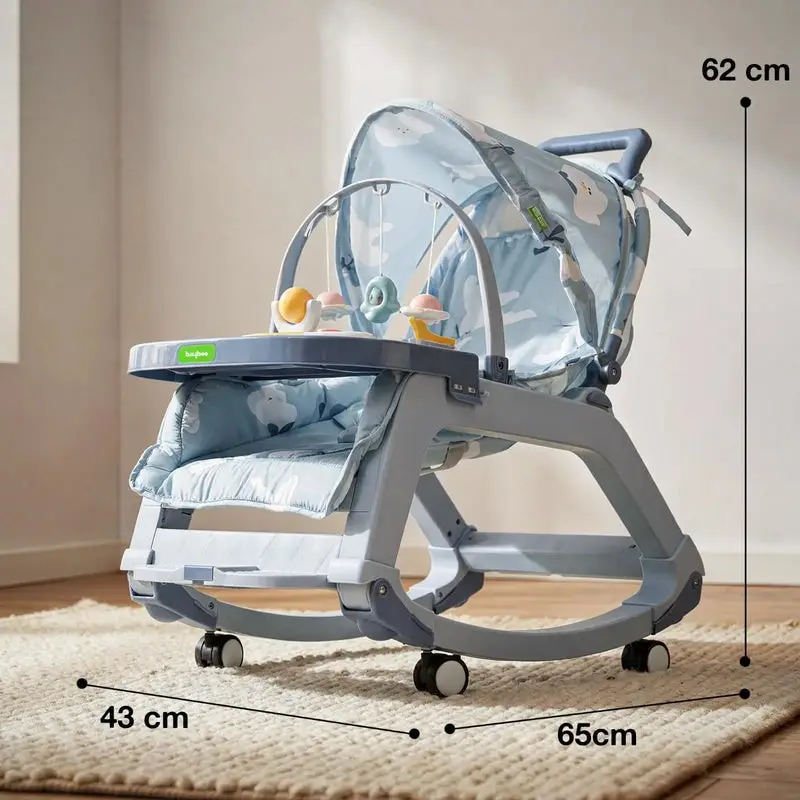 Baybee 5 in 1 Baby Rocking Chair for Kids BLUE view 6