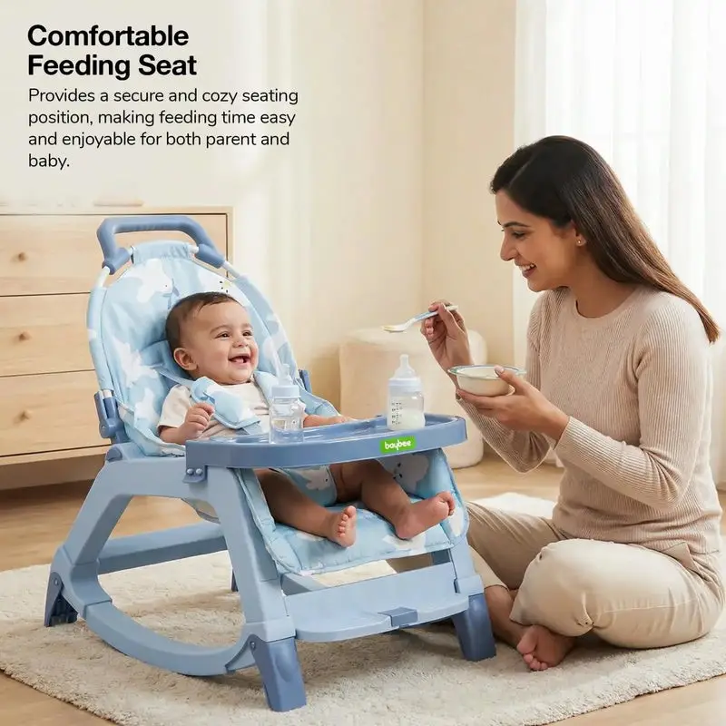 Baybee 5 in 1 Baby Rocking Chair for Kids BLUE view 7
