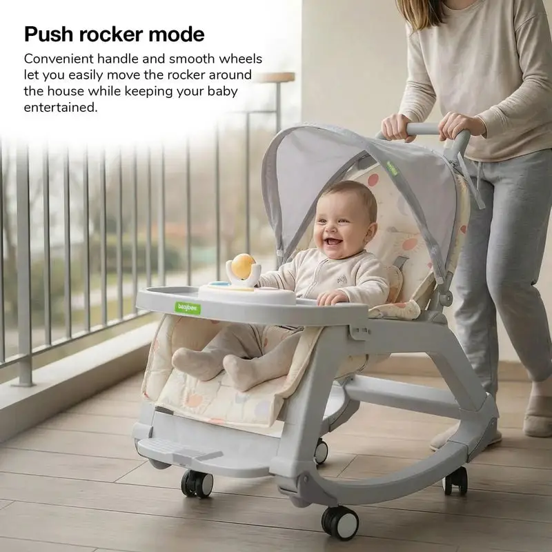 Baybee 5 in 1 Baby Rocking Chair for Kids GRAY view 9