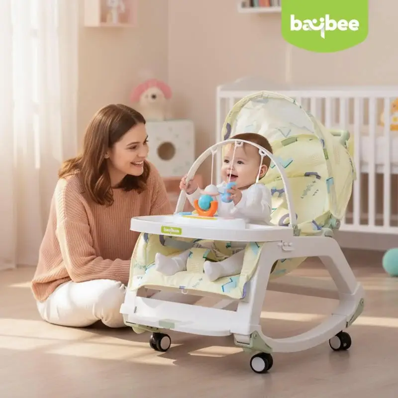 Baybee 5 in 1 Baby Rocking Chair for Kids GREEN view 2