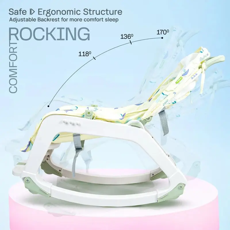 Baybee 5 in 1 Baby Rocking Chair for Kids GREEN view 3