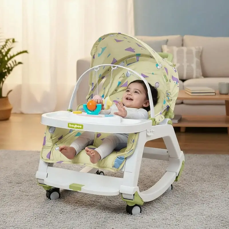 Baybee 5 in 1 Baby Rocking Chair for Kids GREEN view 4