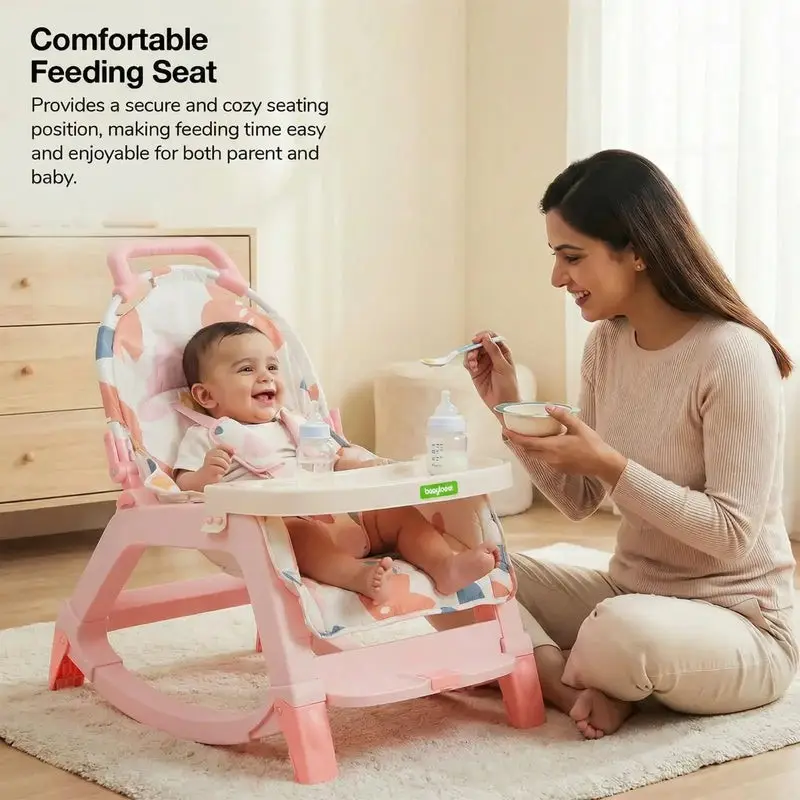Baybee 5 in 1 Baby Rocking Chair for Kids PINK view 5