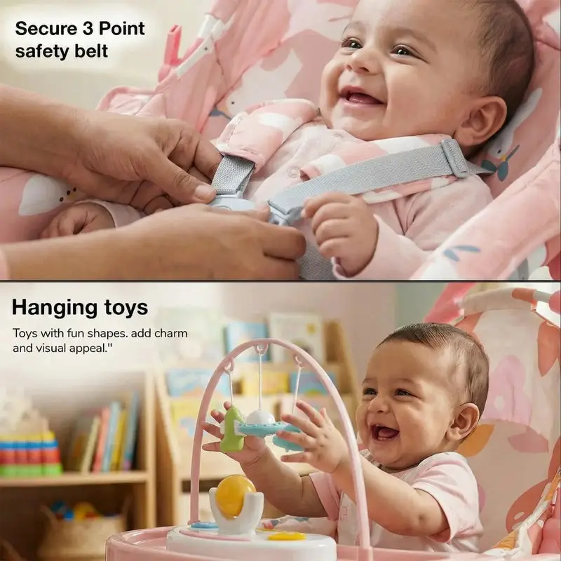 Baybee 5 in 1 Baby Rocking Chair for Kids PINK view 7