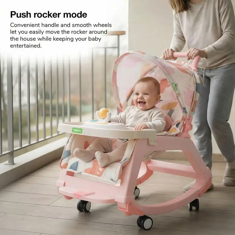 Baybee 5 in 1 Baby Rocking Chair for Kids PINK view 8