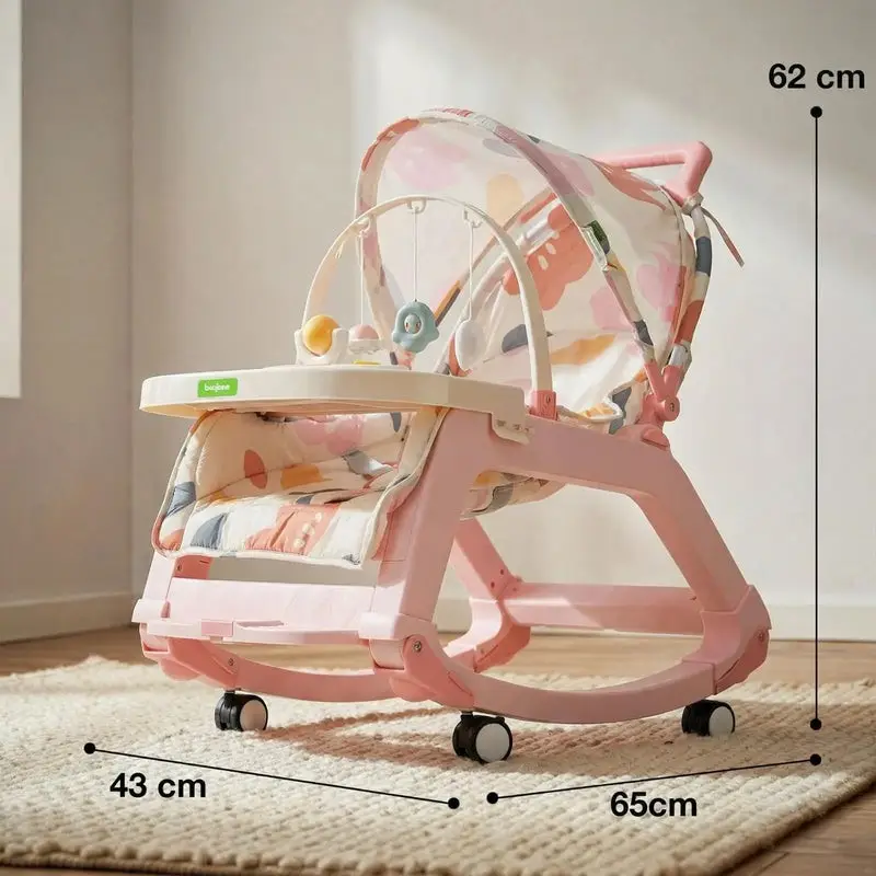 Baybee 5 in 1 Baby Rocking Chair for Kids PINK view 9