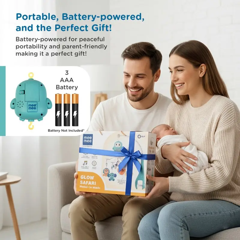 mee mee    Musical Rotating Baby Crib Mobile with Remote Control and Star Projector view 10