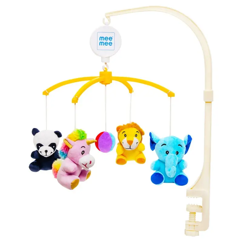 Mee Mee 3-in-1 Soft Musical Animal Cot Mobile | Music, Rotating Mobile & Detachable Rattles with Universal Cot/Crib Attachment view 2