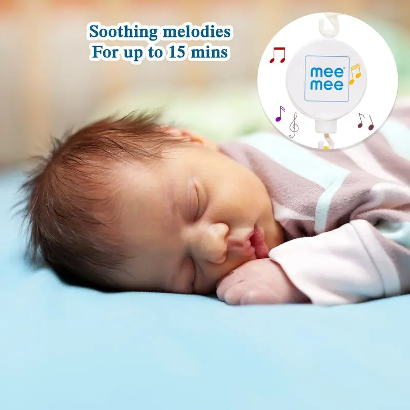 Mee Mee 3-in-1 Soft Musical Animal Cot Mobile | Music, Rotating Mobile & Detachable Rattles with Universal Cot/Crib Attachment view 3