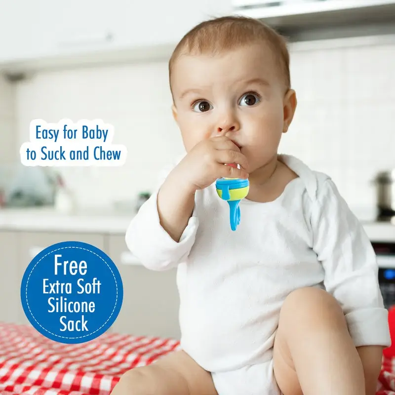 Nee Mee Advanced Fruit & Food Nutritional Feeder With Feed Pusher BPA Free (Blue) view 4