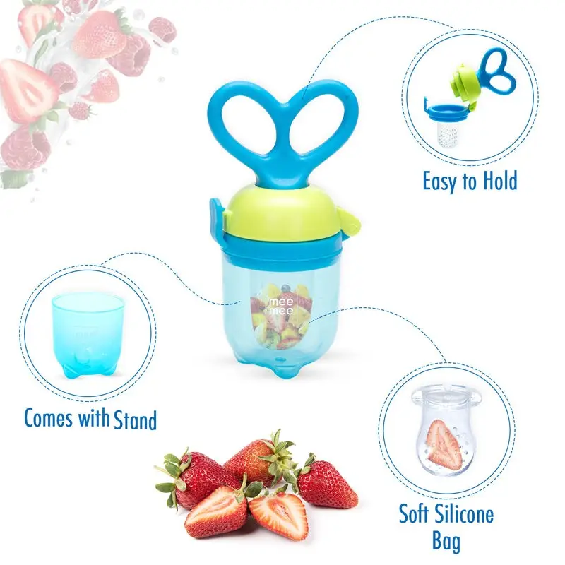 Nee Mee Advanced Fruit & Food Nutritional Feeder With Feed Pusher BPA Free (Blue) view 5
