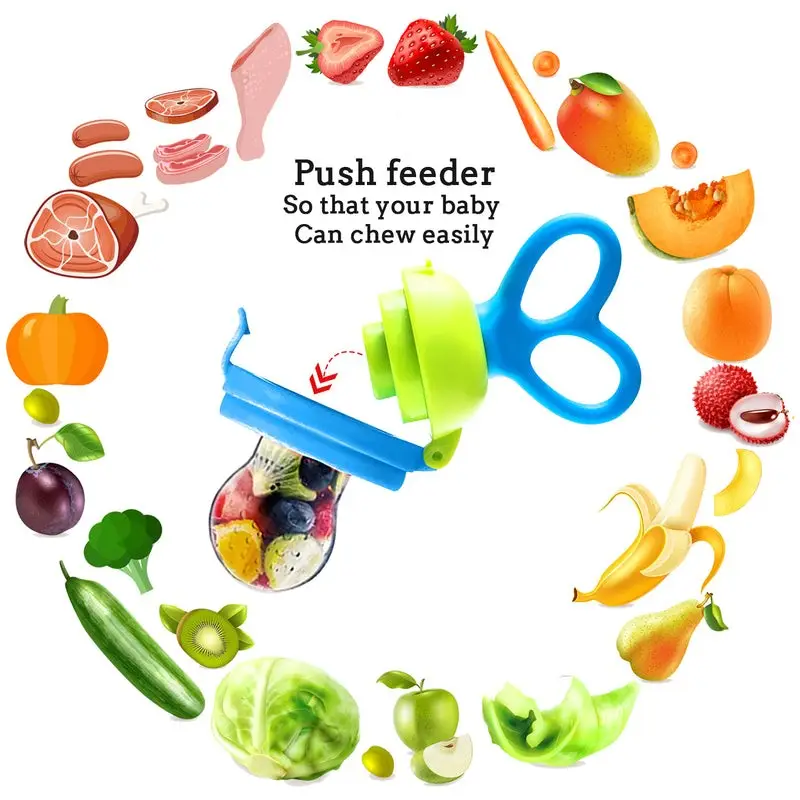 Nee Mee Advanced Fruit & Food Nutritional Feeder With Feed Pusher BPA Free (Blue) view 7