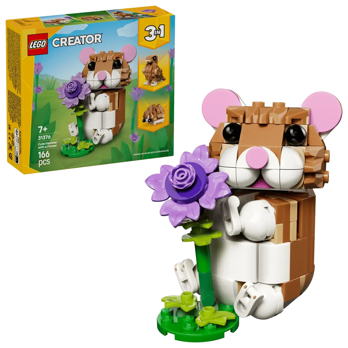 Creator 3-in-1 #31376 Cute Hamster with a Flower
