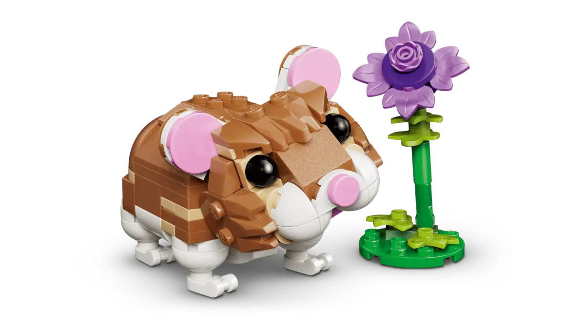Creator 3-in-1 #31376 Cute Hamster with a Flower view 6