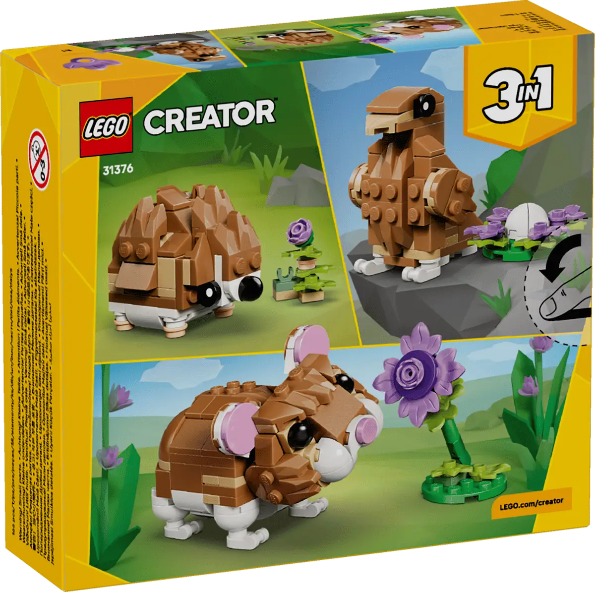 Creator 3-in-1 #31376 Cute Hamster with a Flower view 10