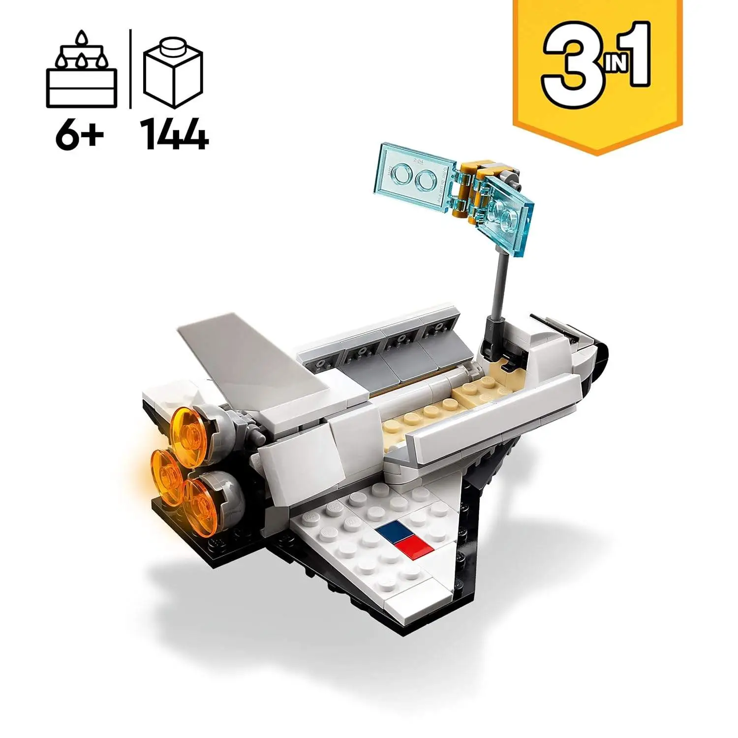LEGO Creator Space Shuttle 31134 Building Toy Set with Astronaut and Spaceship Models for Kids Aged 6+ view 7