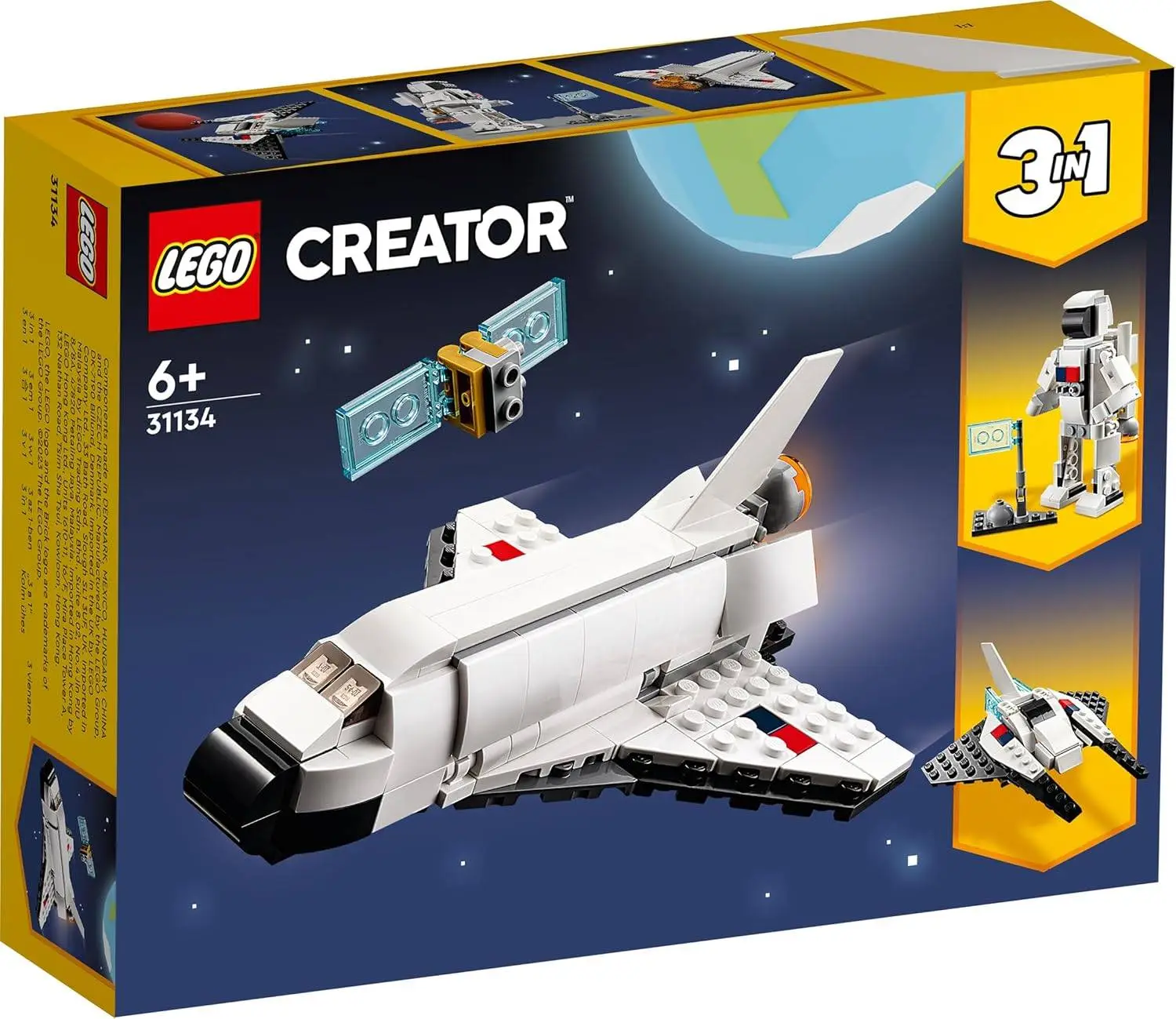 LEGO Creator Space Shuttle 31134 Building Toy Set with Astronaut and Spaceship Models for Kids Aged 6+ view 8