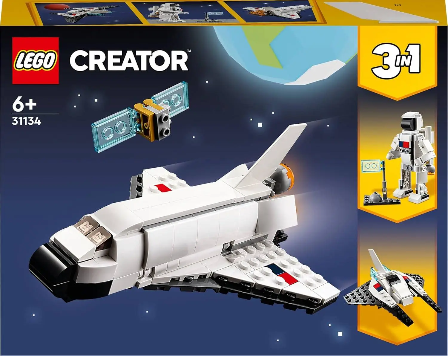 LEGO Creator Space Shuttle 31134 Building Toy Set with Astronaut and Spaceship Models for Kids Aged 6+ view 9